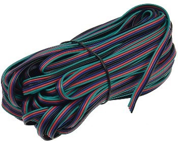 RGB LED-Stripes Anschlusskabel 20m-Ring, 4-adrig rot-grün-blau-schwarz