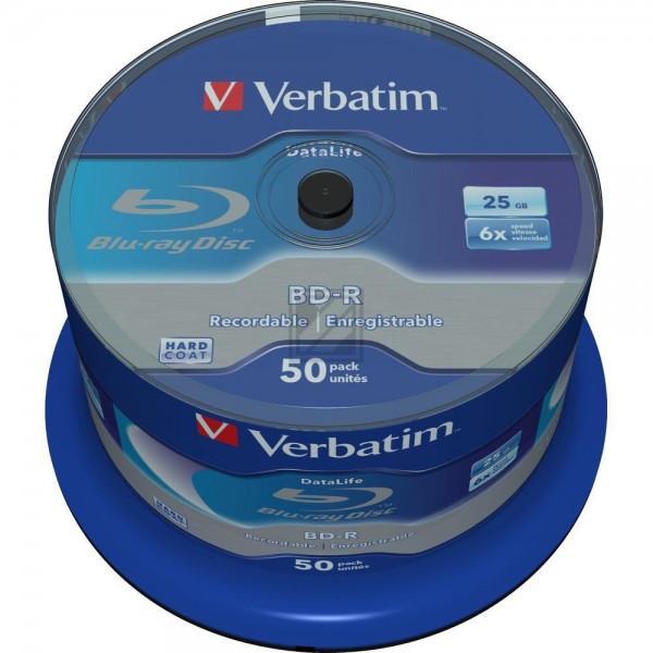 VERBATIM BD-R 25GB 6x (50) CB 43838 Cake Box
