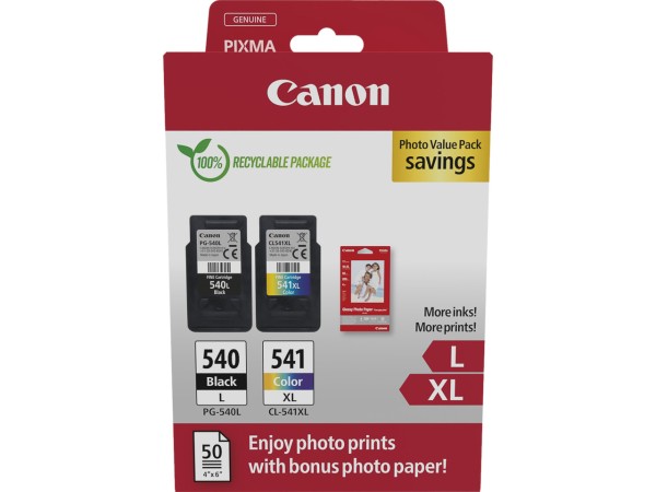 Canon PG540L/CL541XL Pixma MG Tinte+Fotopapier (2) blk-col HC w/o SEC