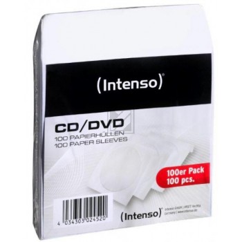 INTENSO CD DVD PAPIERHUELLEN (100) 9001304 weiss leer